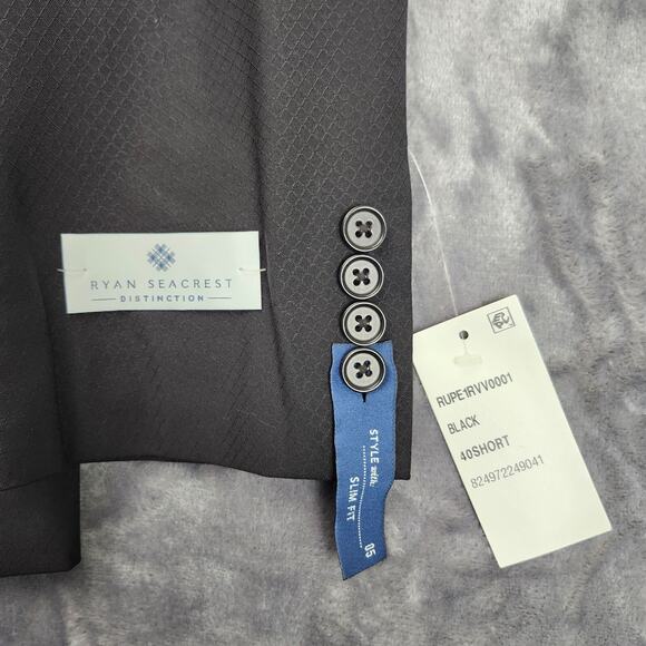 Ryan Seacrest distinction suit Jacket 100% Wool Slim Fit 40S - Picture 6 of 10